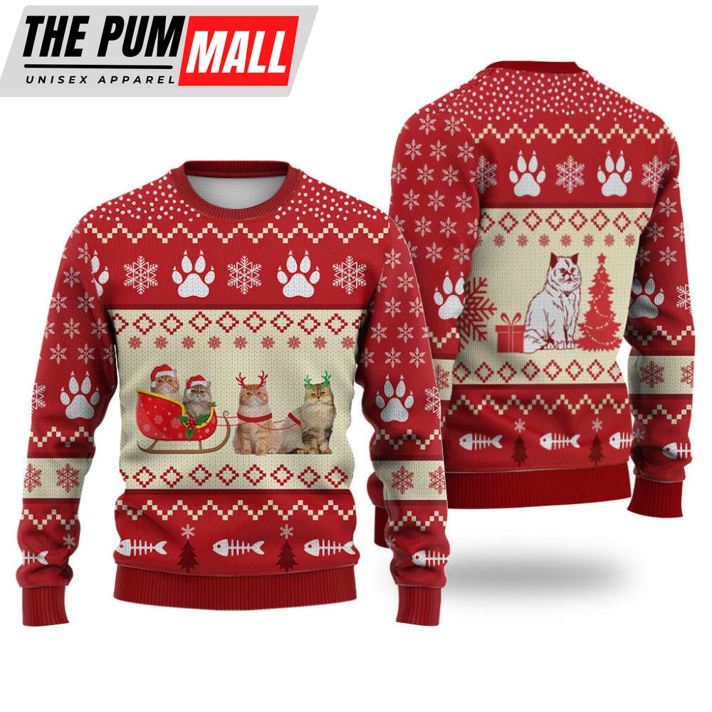 Persian Cat Reindeer Ugly Christmas Sweater, Best Gift For Christmas