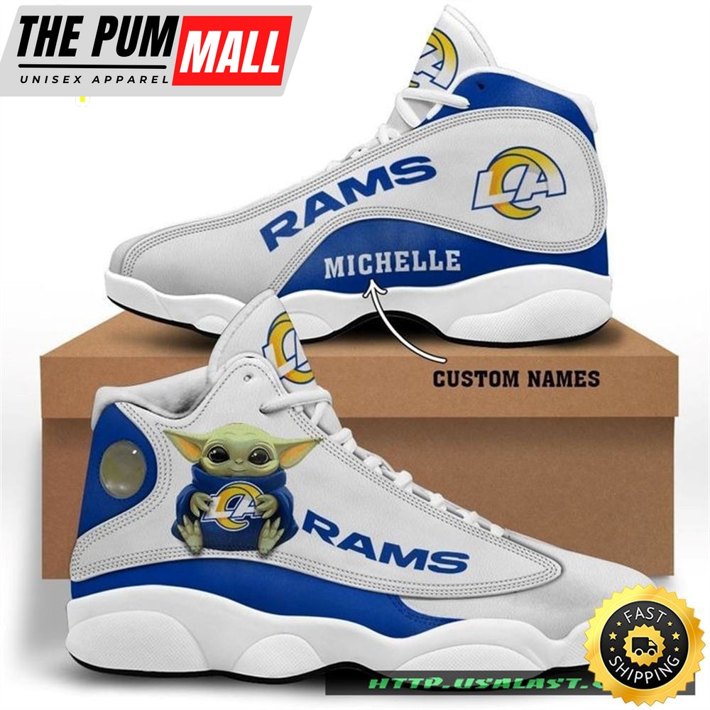 Personalised Los Angeles Rams Baby Yoda Air Jd 13 Shoes