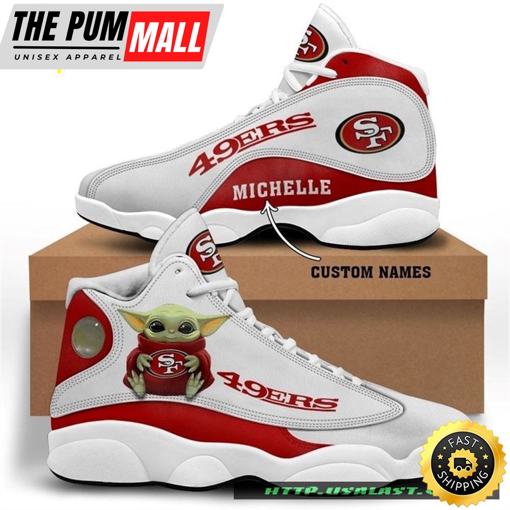 Personalised San Francisco 49ers Baby Yoda Air Jd 13 Shoes