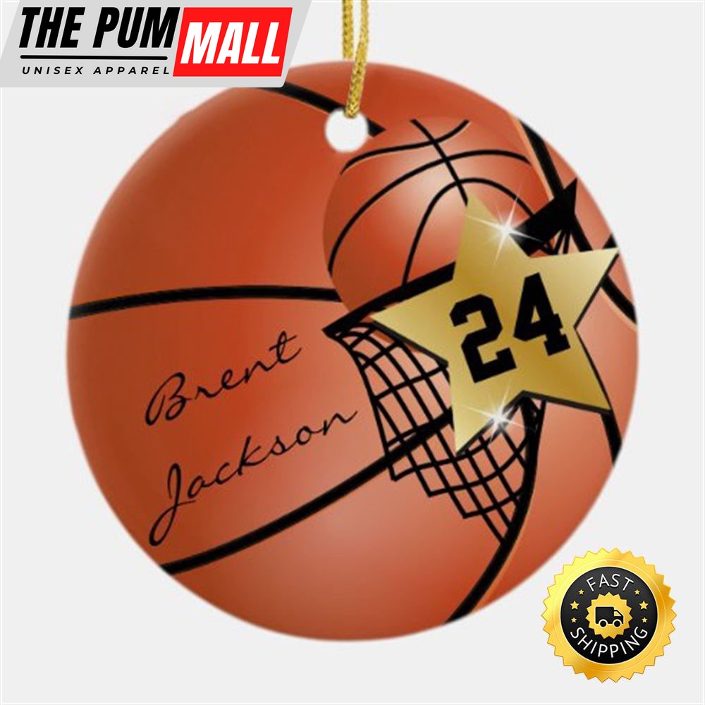 Personalize Super Star Player Basketball Ceramic NBA Christmas Ornaments Limited Edition