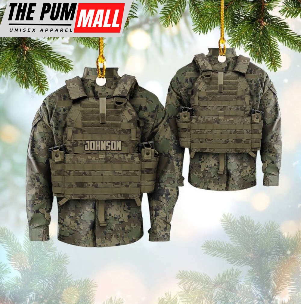 Personalized Army Bulletproof Vest Uniform Ornament Custom Shaped Acrylic Army Ornament Limited Edition