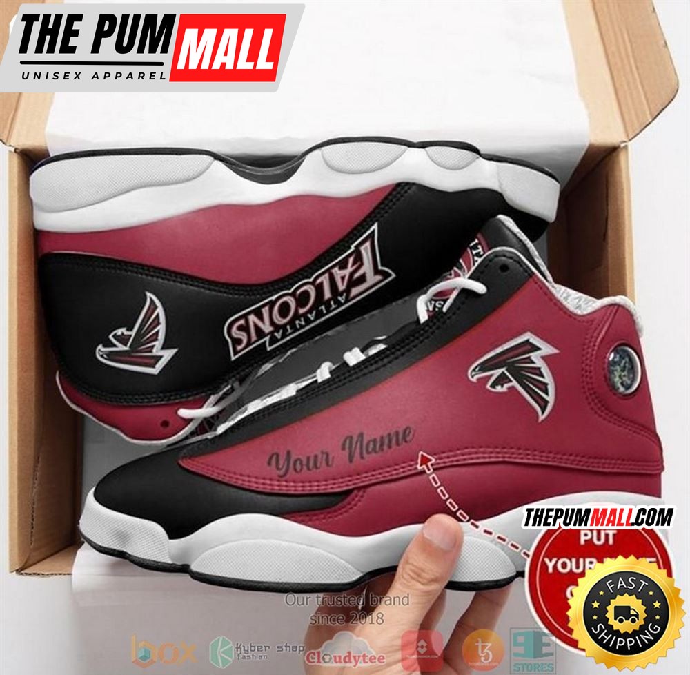 Personalized Atlanta Falcons Nfl Big Logo Football Team 10 Air Jd 13 Sneaker Shoes