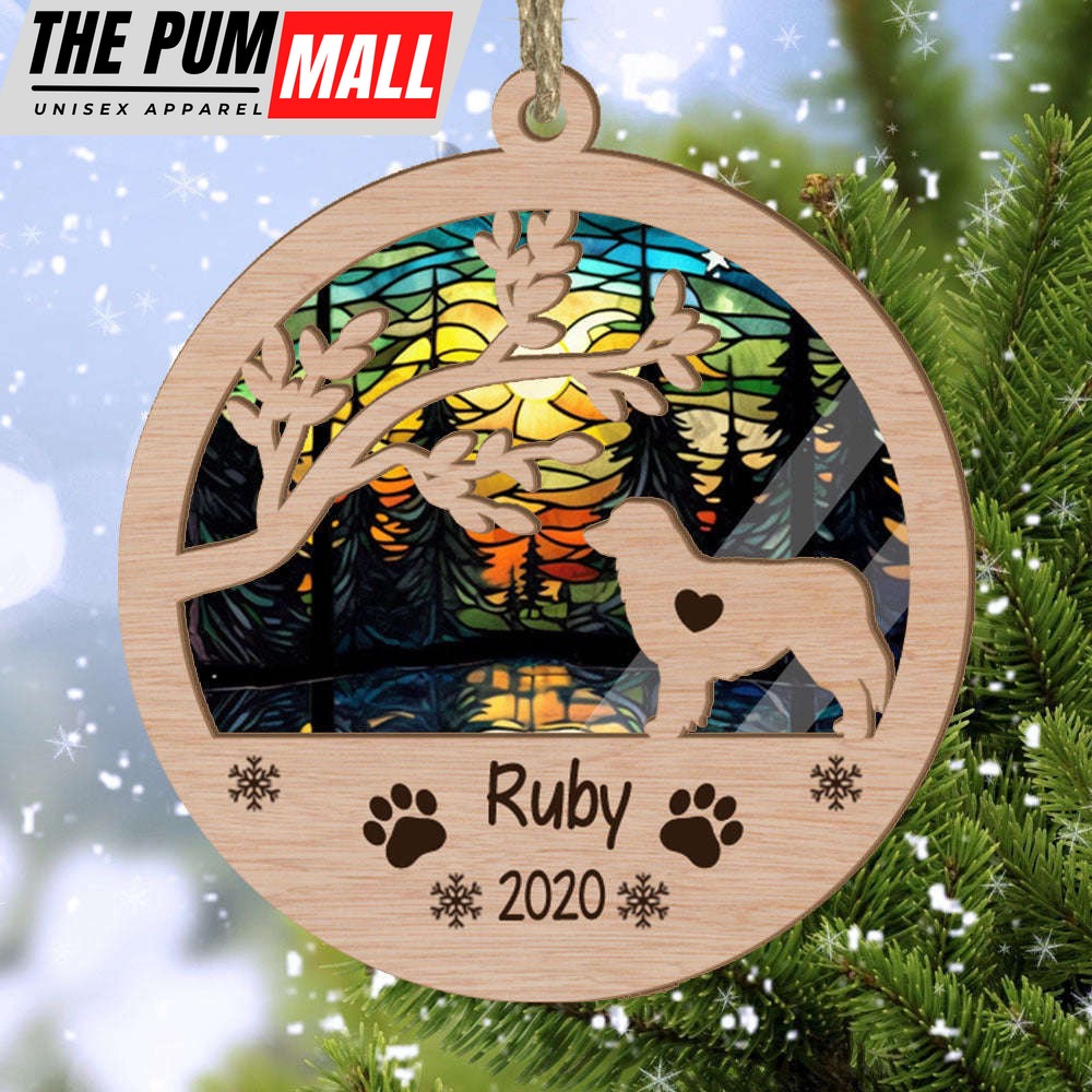 Personalized Australian Shepherd Circle Branch Tree Suncatcher Ornament Gift for Dog Lover Limited Edition