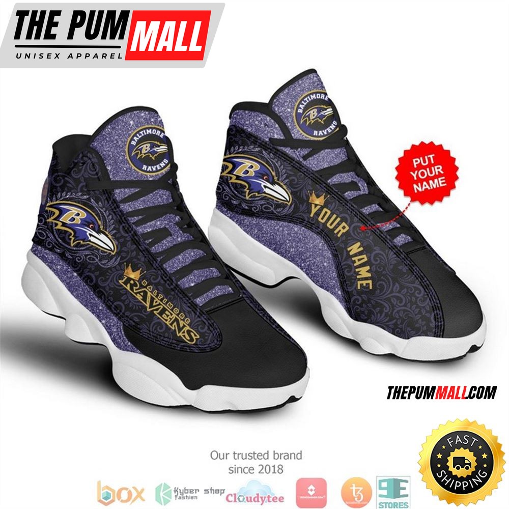 Personalized Baltimore Ravens Nfl Galaxy Air Jd 13 Sneaker Shoes