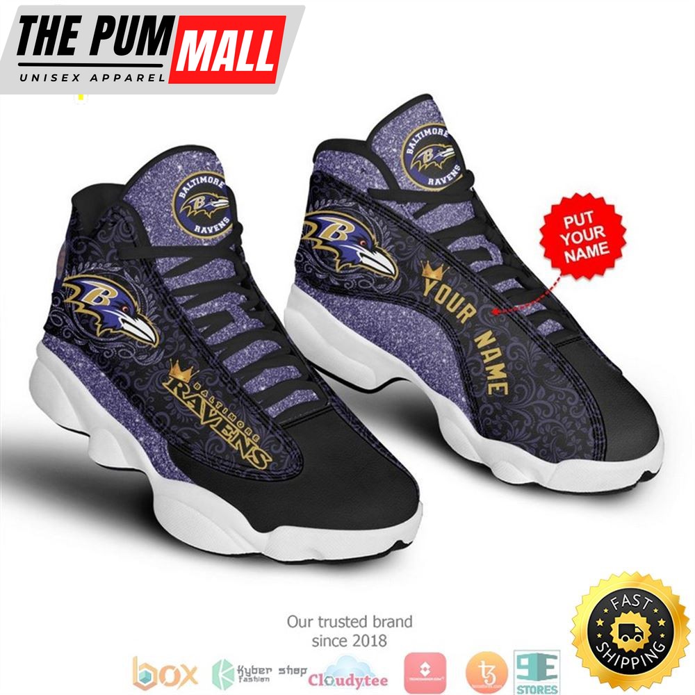 Personalized Baltimore Ravens Nfl Galaxy Air Jd 13 Sneaker Shoes