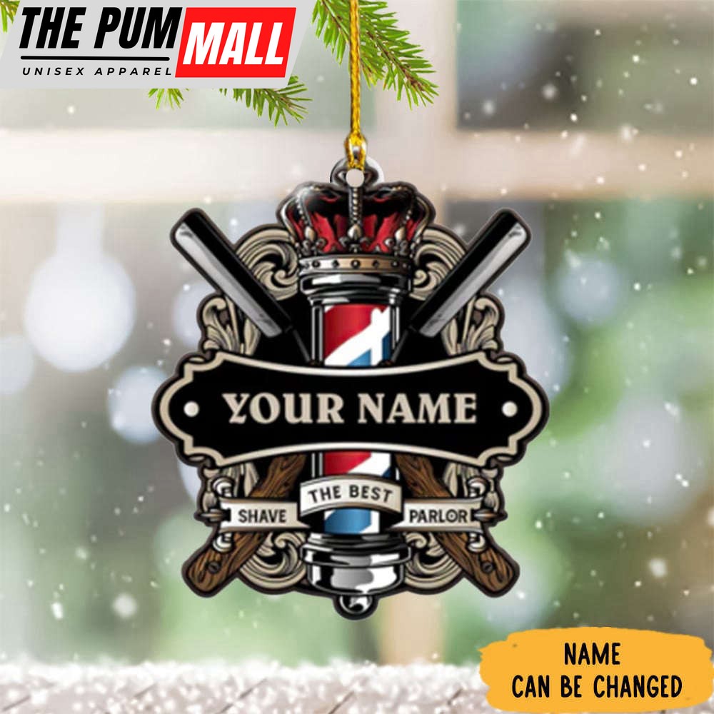 Personalized Barber Ornament Barber Shop Pole Christmas Ornament Shave The Best Parlor Limited Edition