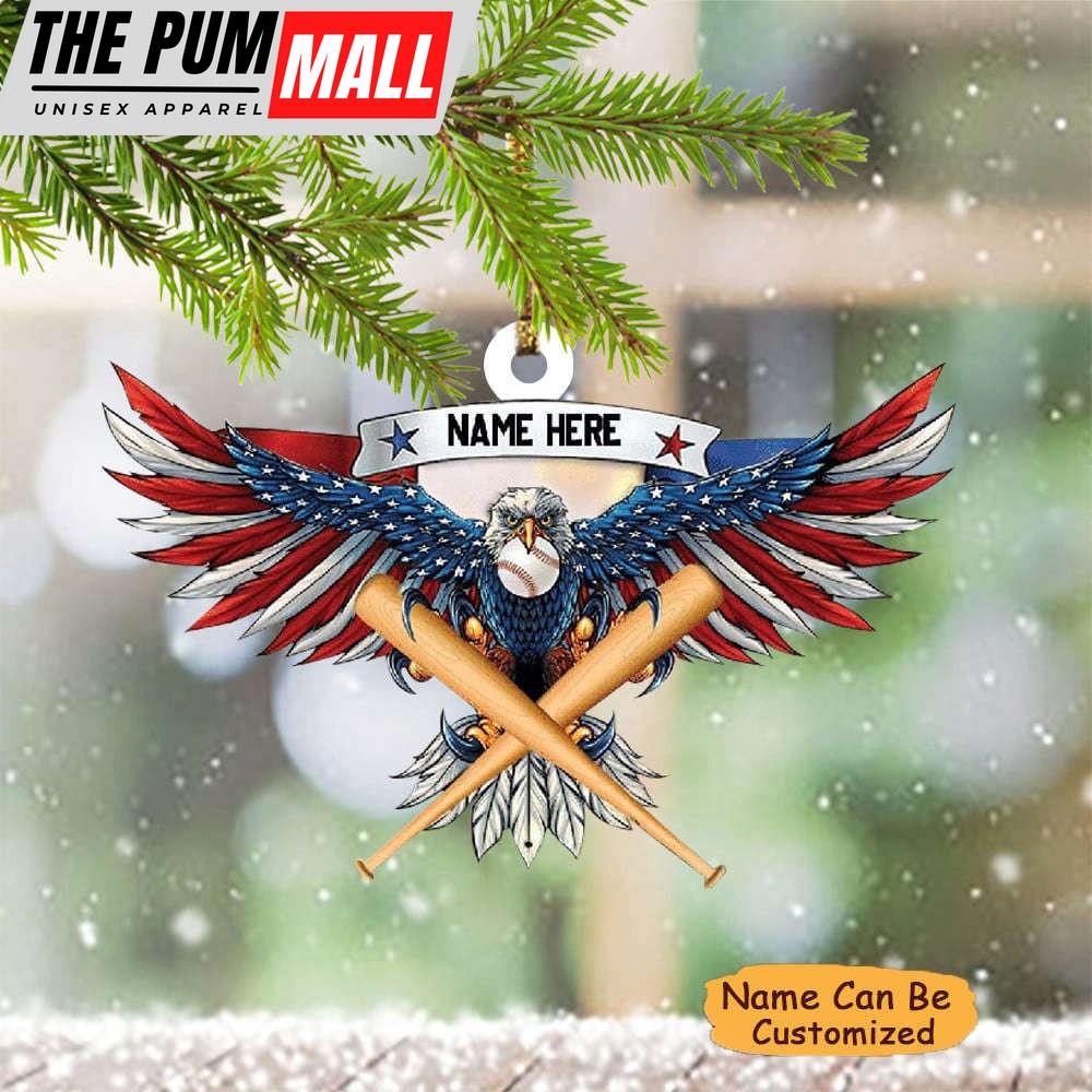Personalized Baseball Ornament American Eagle Custom Baseball Christmas Ornaments Limited Edition