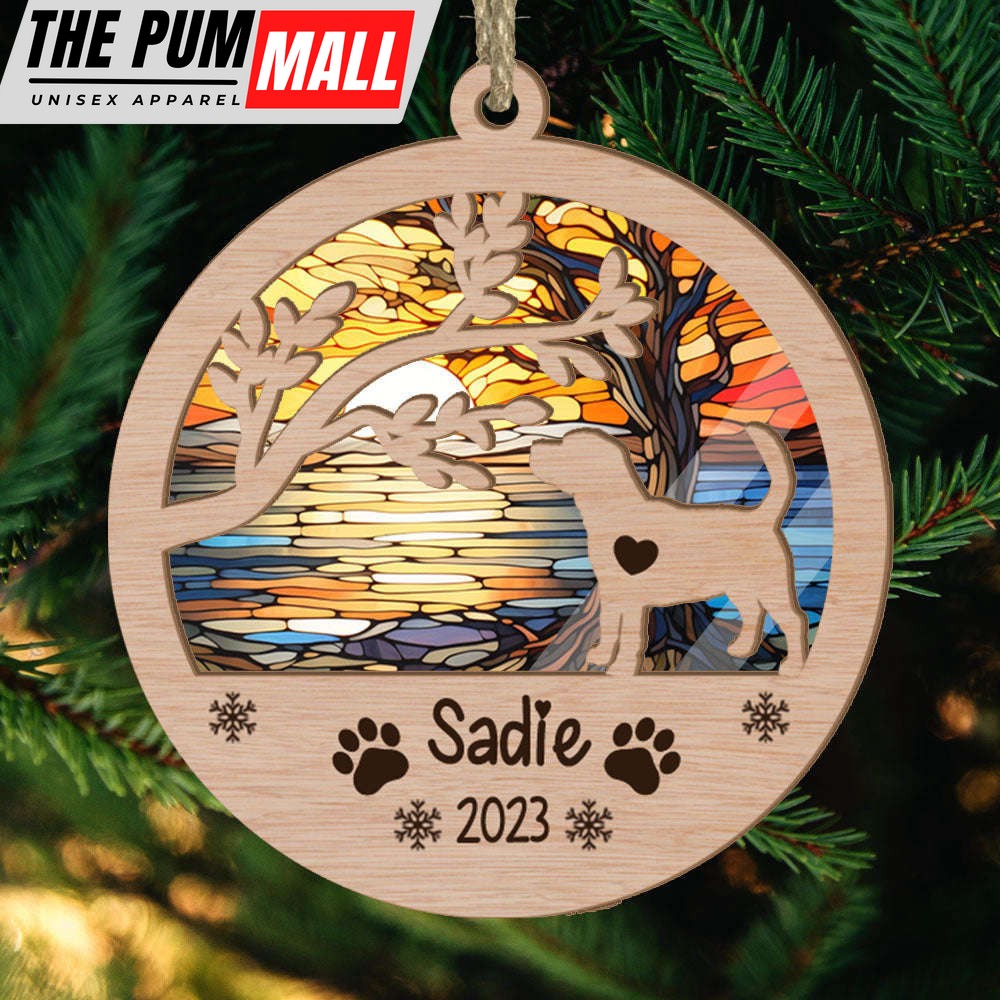 Personalized Beagle Circle Branch Tree Suncatcher Ornament Gift for Dog Lover Limited Edition