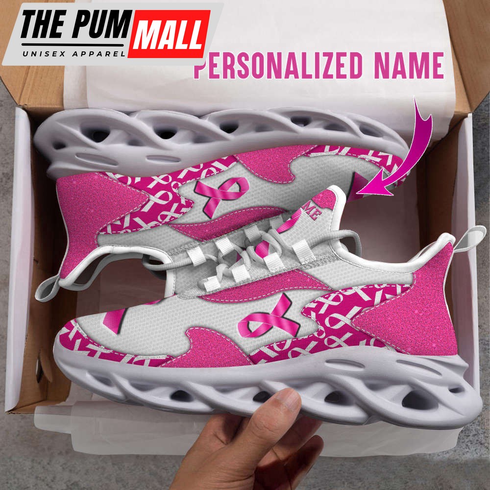 Personalized Breast Cancer Awareness Max Shoes Breast Cancer Fighter Sneakers For Women