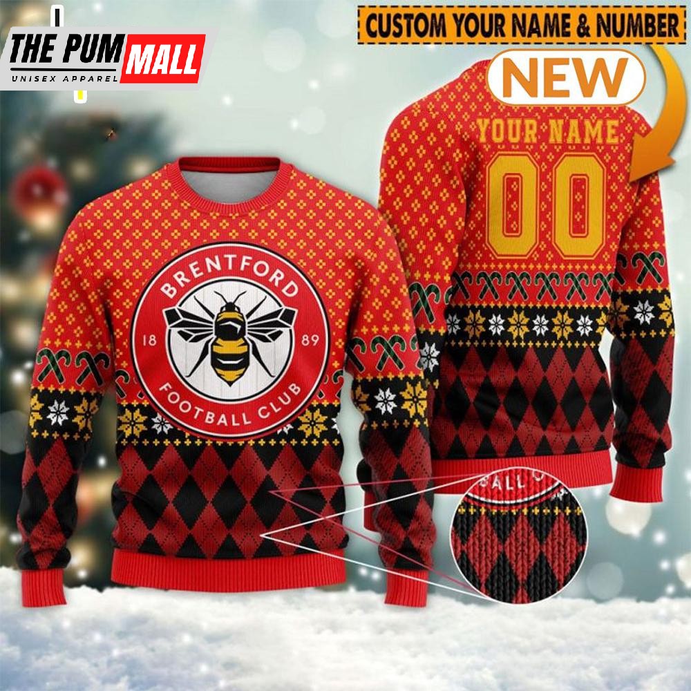 Personalized Brentford Ugly Christmas Sweater Shirt, Sweatshirt