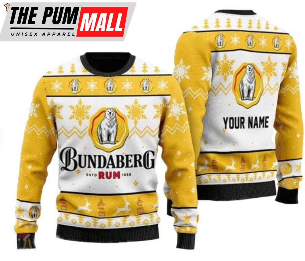 Personalized Bundaberg rum Ugly Christmas Sweater Ugly Christmas Sweater, Xmas Sweater, Christmas Gift Sweatshirt, Gift Man/ Women/Kid
