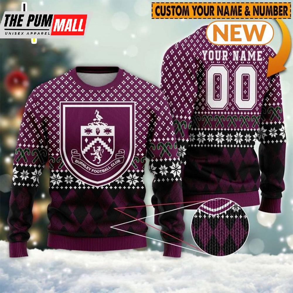 Personalized Burnley Ugly Christmas Sweater Shirt, Sweatshirt