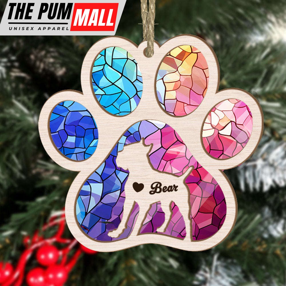 Personalized Cane Corso Paw Rianbow Suncatcher Ornament – Custom Dogs Name Christmas Ornament, Gift for Dog Lover Limited Edition
