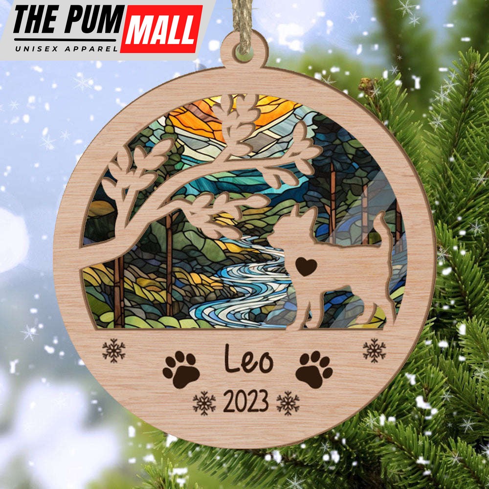 Personalized Chihuahua(Short Hair) Circle Branch Tree Suncatcher Ornament Gift for Dog Lover Limited Edition