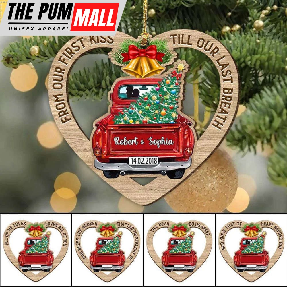 Personalized Couple Red Truck Christmas Ornament for Husband & Wife Limited Edition