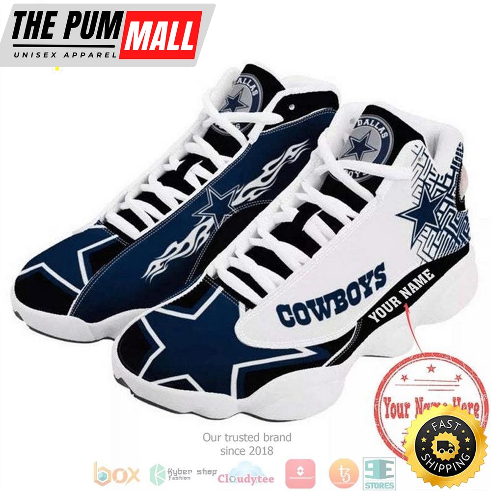 Personalized Dallas Cowboys Football Nfl Team Big Logo Air Jd 13 Sneaker Shoes