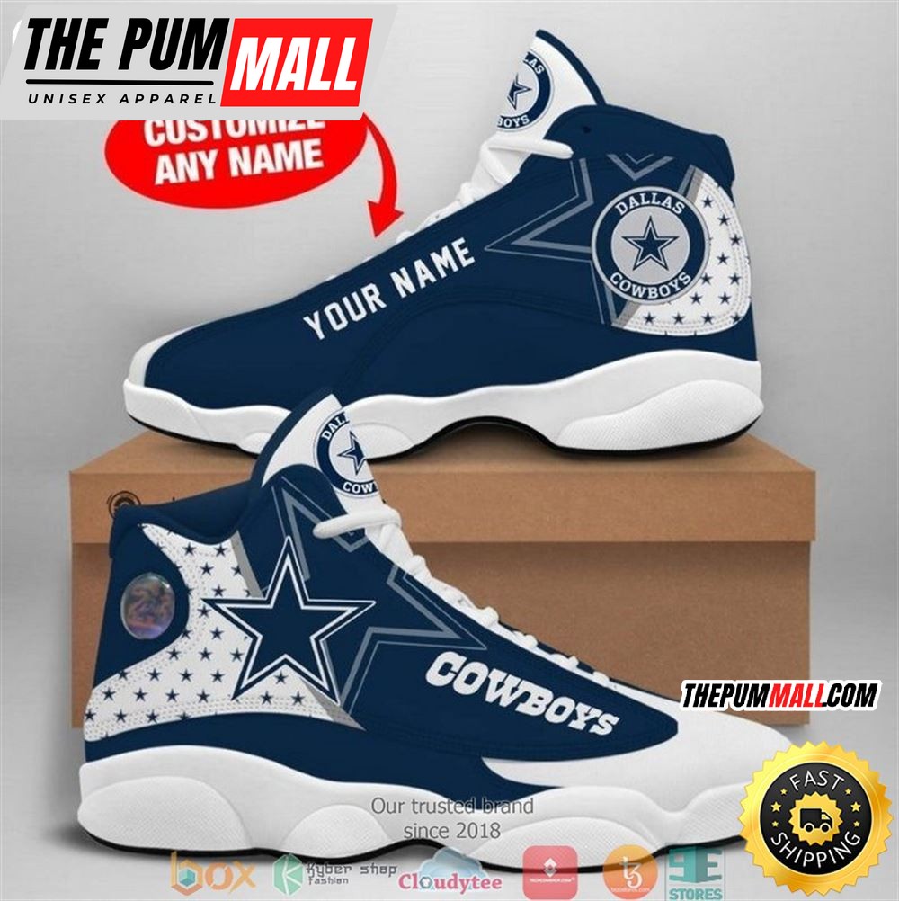 Personalized Dallas Cowboys Nfl Football Team 2 Air Jd 13 Sneaker Shoes