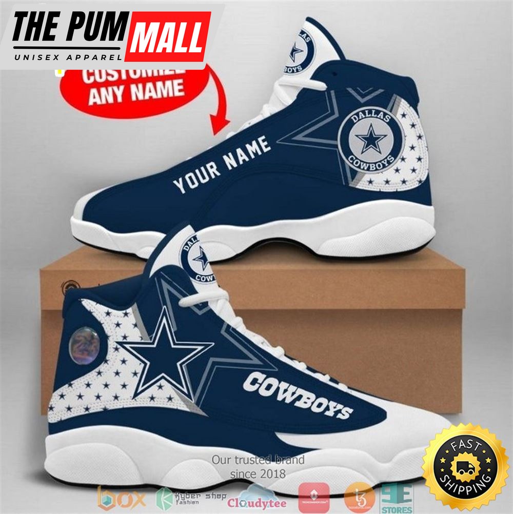Personalized Dallas Cowboys Nfl Football Team 2 Air Jd 13 Sneaker Shoes