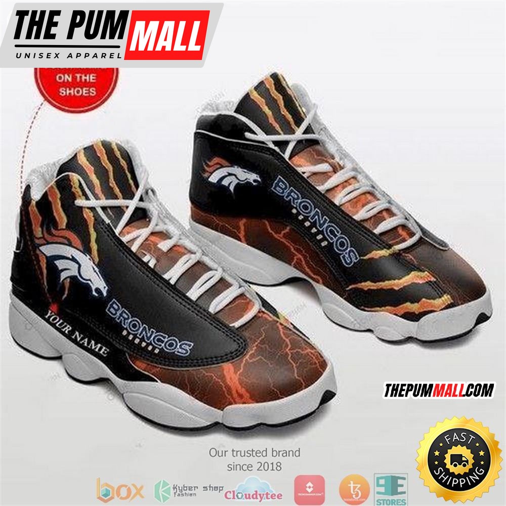Personalized Denver Broncos Nfl Football Teams Big Logo Air Jd 13 Sneaker Shoes