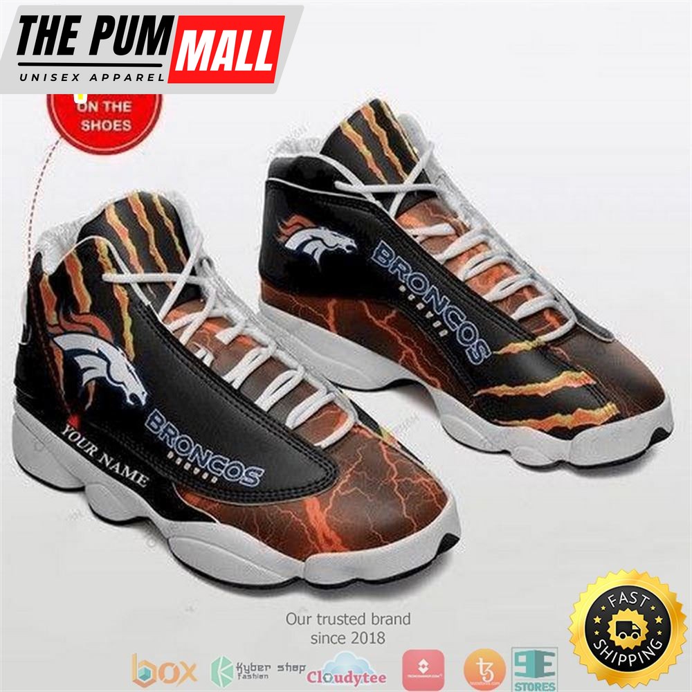 Personalized Denver Broncos Nfl Football Teams Big Logo Air Jd 13 Sneaker Shoes