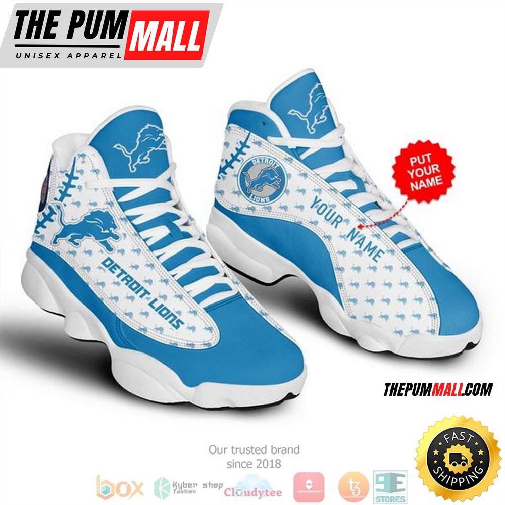 Personalized Detroit Lions Nfl 1 Football Air Jd 13 Sneaker Shoes