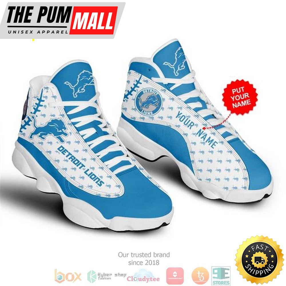 Personalized Detroit Lions Nfl 1 Football Air Jd 13 Sneaker Shoes