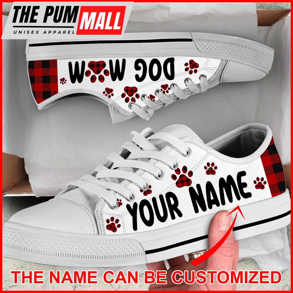 Personalized Dog Mom Paid Dog Paw Caro Low Top Sneaker – Sneaker For Dog Walking – Best Shoes For Dog Lover Malalan