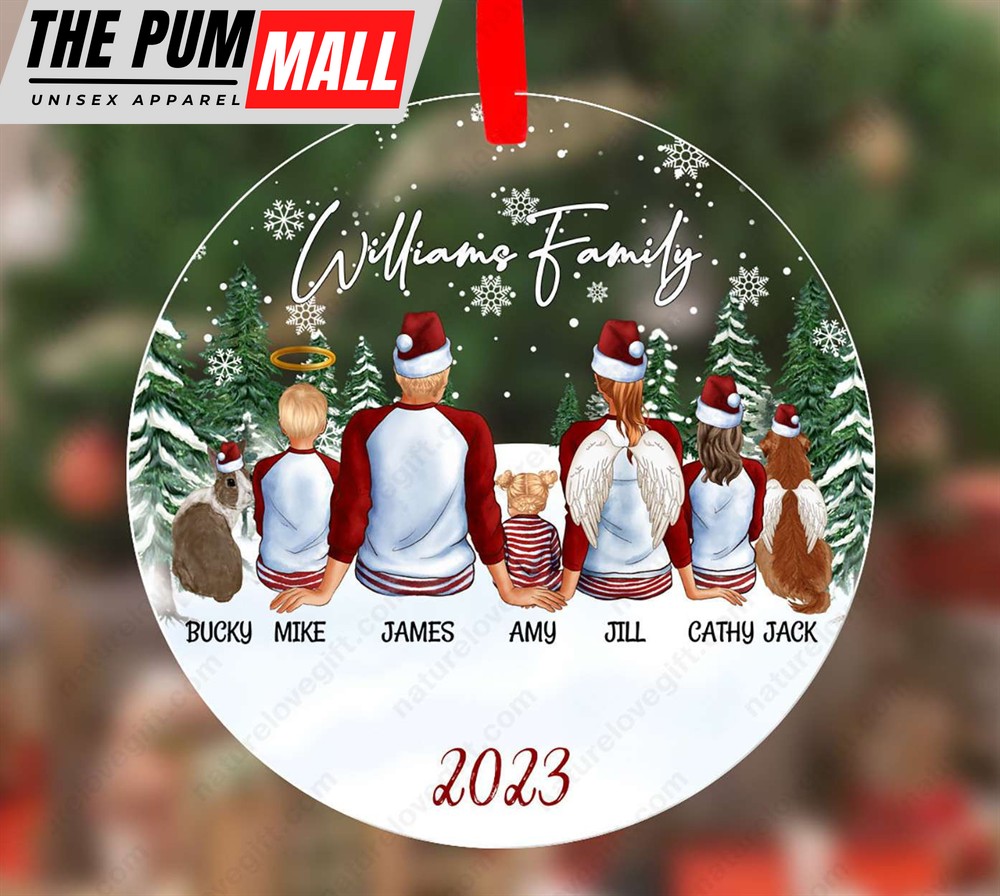 Personalized Family Ornament With Kids and Pets Christmas Gift Limited Edition
