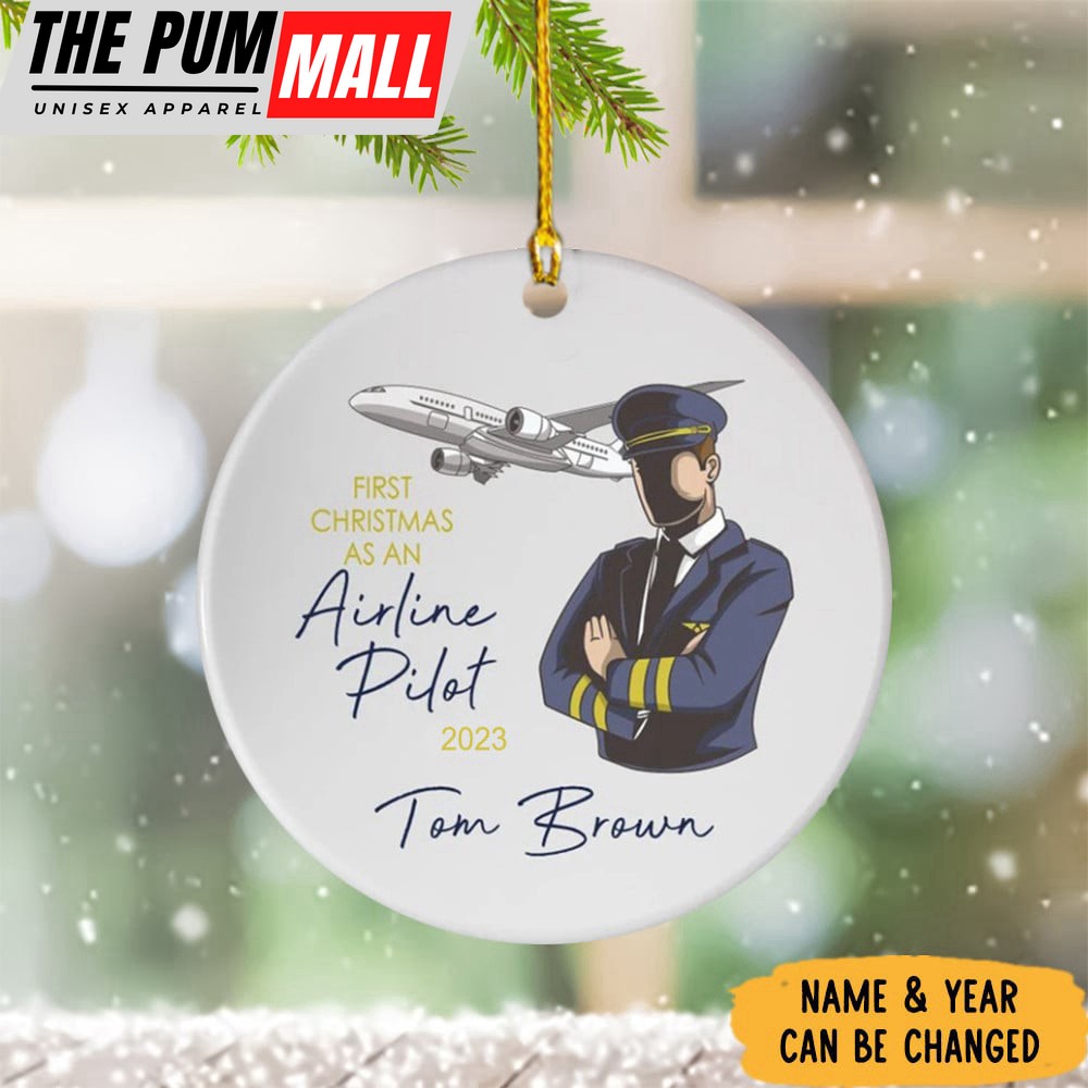 Personalized First Christmas As An Airline Pilot Ornament Best Gifts For Airline Pilots Limited Edition