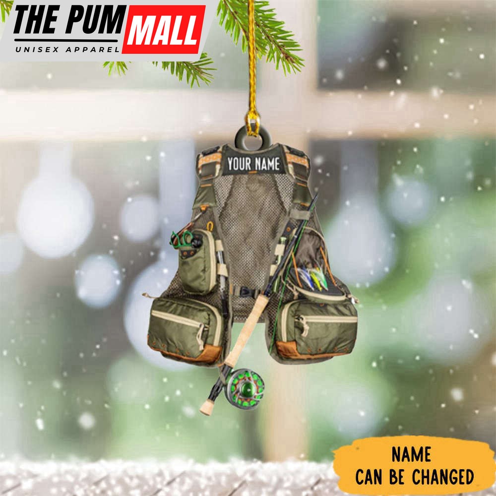 Personalized Fishing Vest Christmas Ornaments Fishing Ornaments For Christmas Tree Limited Edition