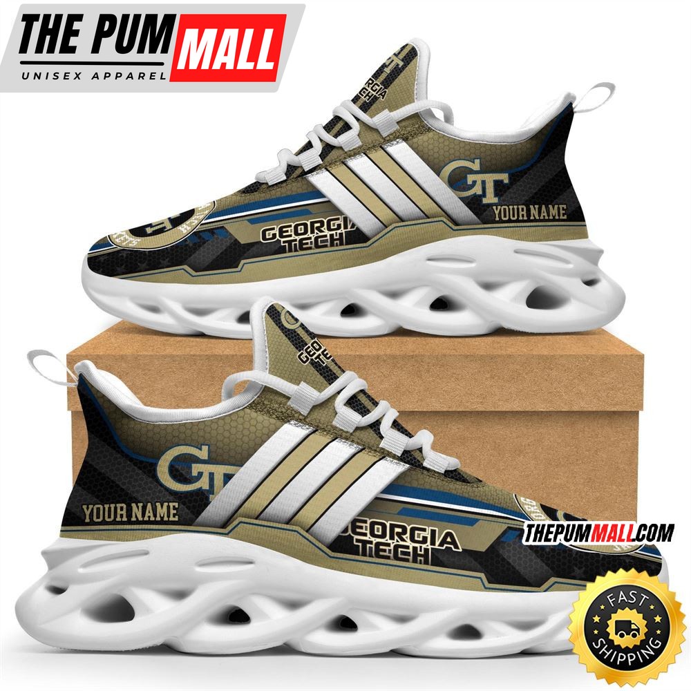 Personalized Georgia Tech Yellow Jackets Max Soul Shoes Sneakers Elevate Your Every Step