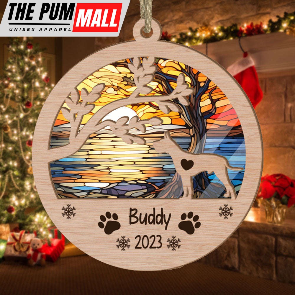 Personalized Great Dane Circle Branch Tree Suncatcher Ornament Personalized Christmas Gift for Dog Lover Limited Edition