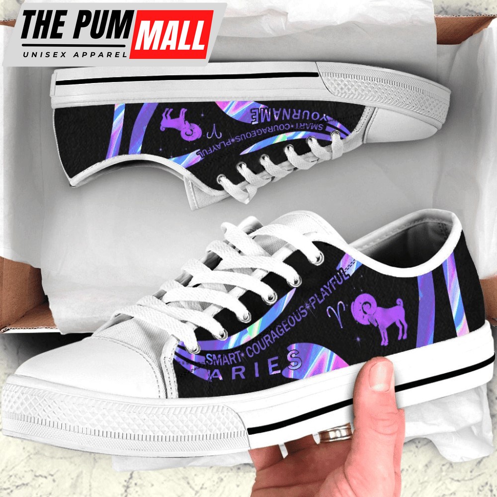 Personalized Holo Aries Customized Low Top Shoes Sneaker PN204072Sb
