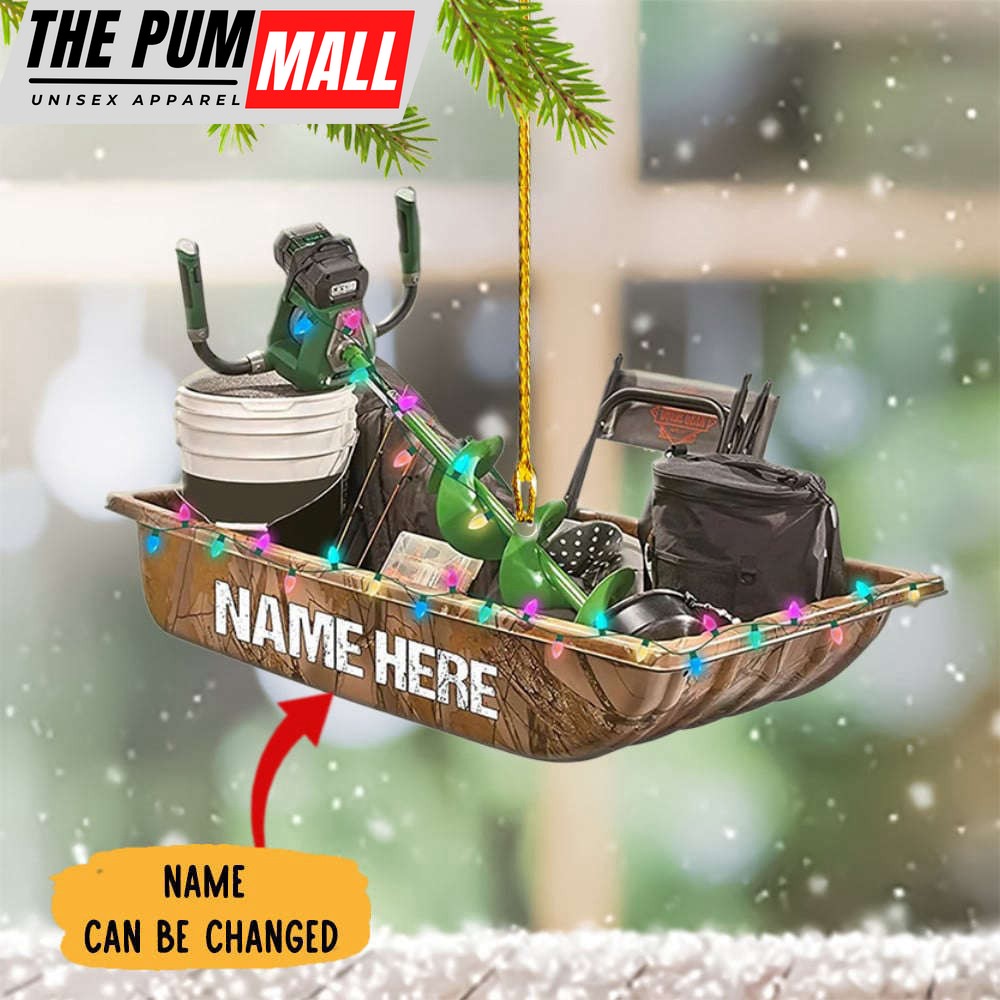 Personalized Ice Fishing Christmas Ornament Tree Decorations Best Ice Fishing Gifts For Him Limited Edition