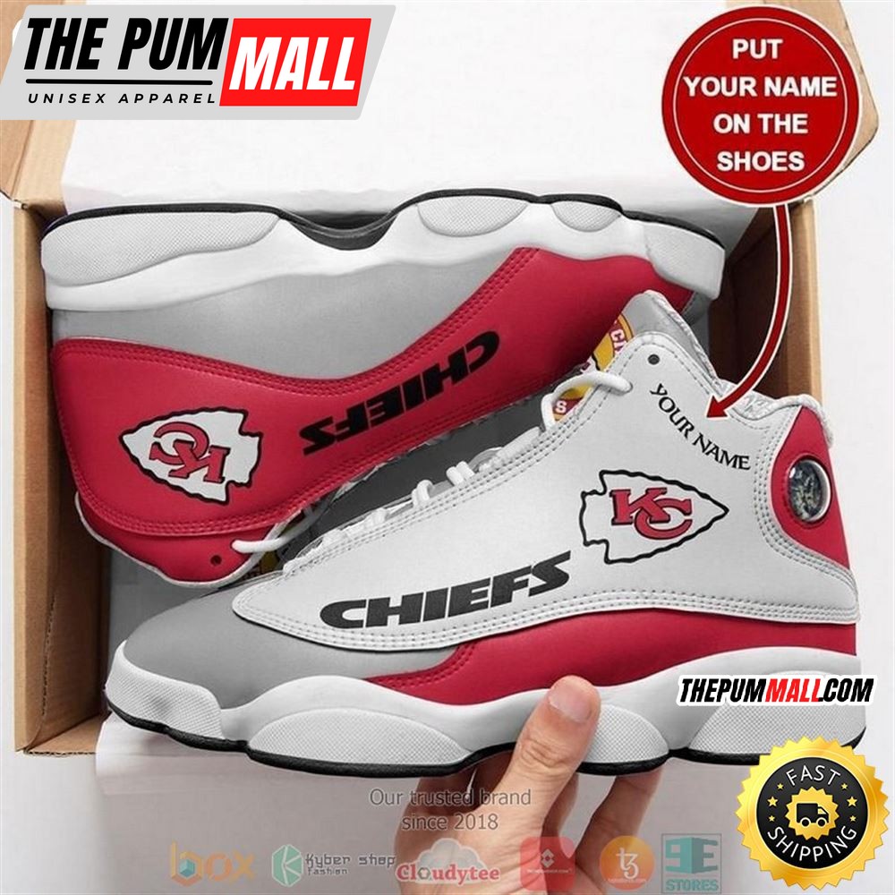 Personalized Kansas City Chiefs Nfl Big Logo Football Team Air Jd 13 Sneaker Shoes