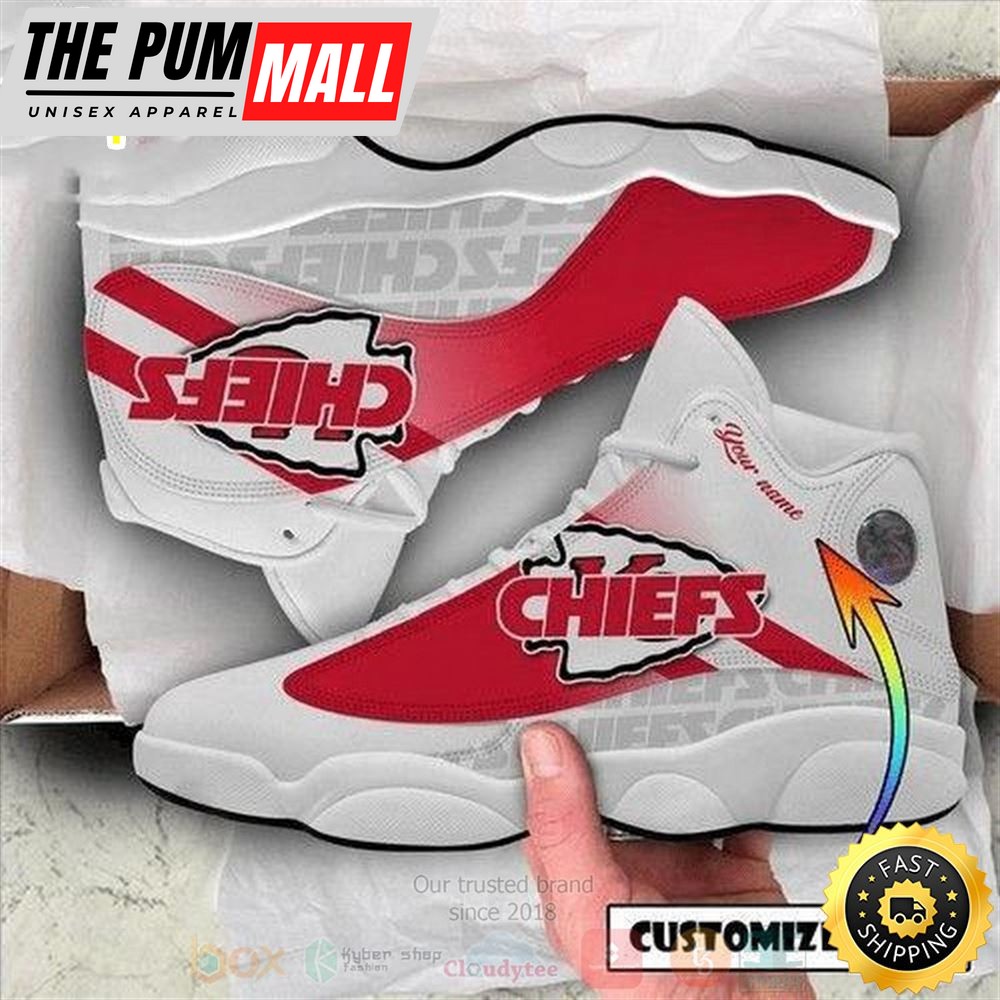 Personalized Kansas City Chiefs Nfl Custom White Air Jd 13 Shoes