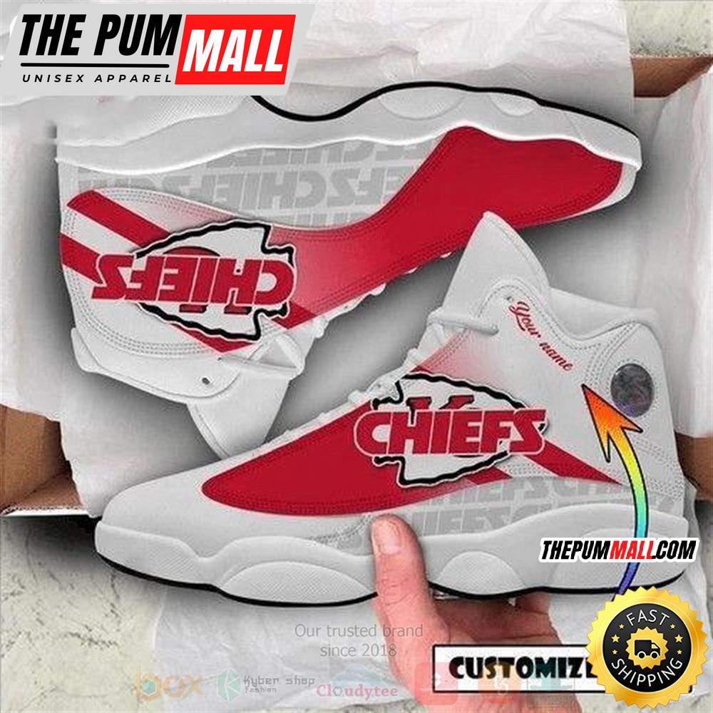 Personalized Kansas City Chiefs Nfl Custom White Air Jd 13 Shoes