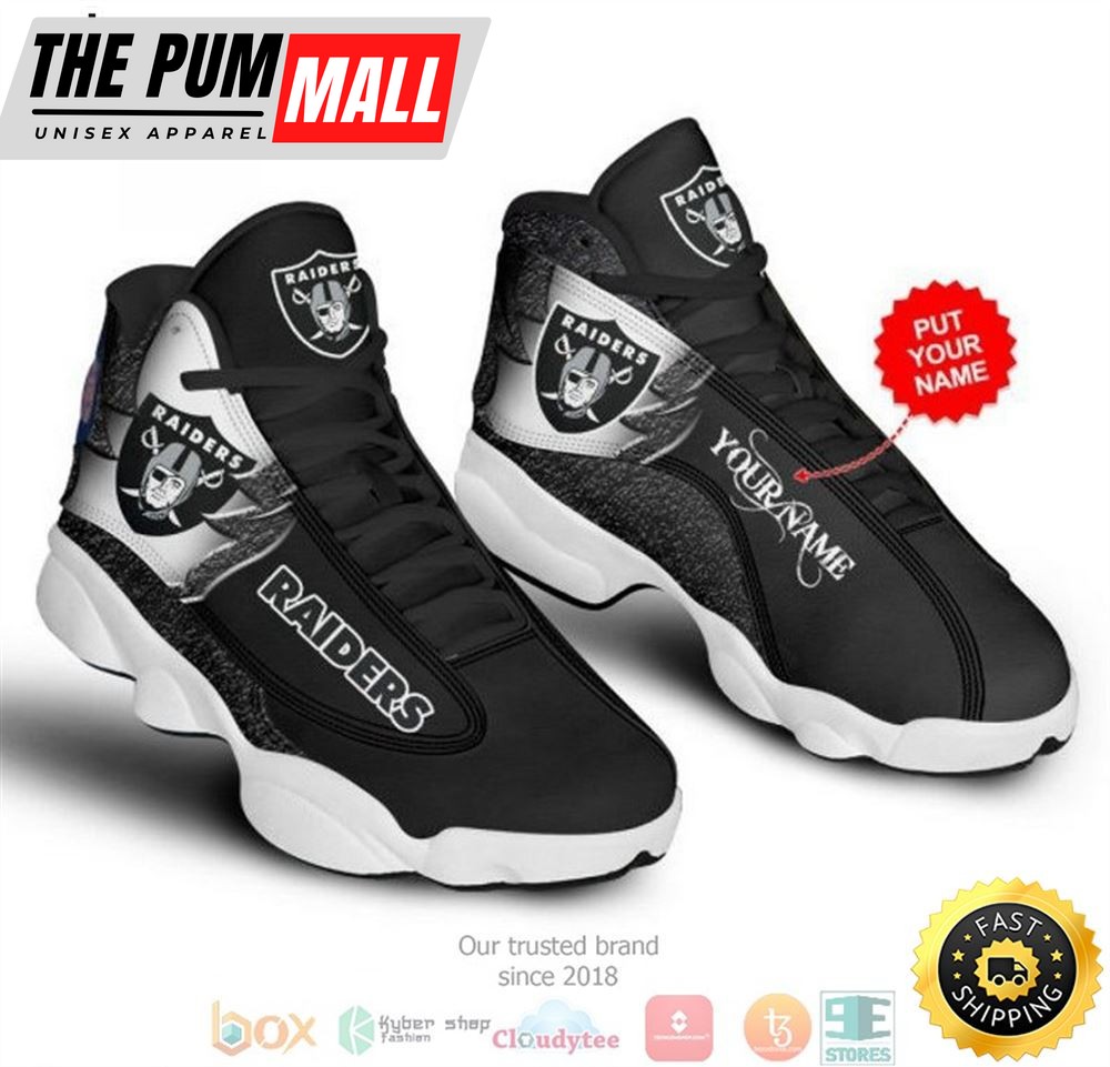 Personalized Las Vegas Raiders Football Nfl 24 Big Logo Air Jd 13 Sneaker Shoes