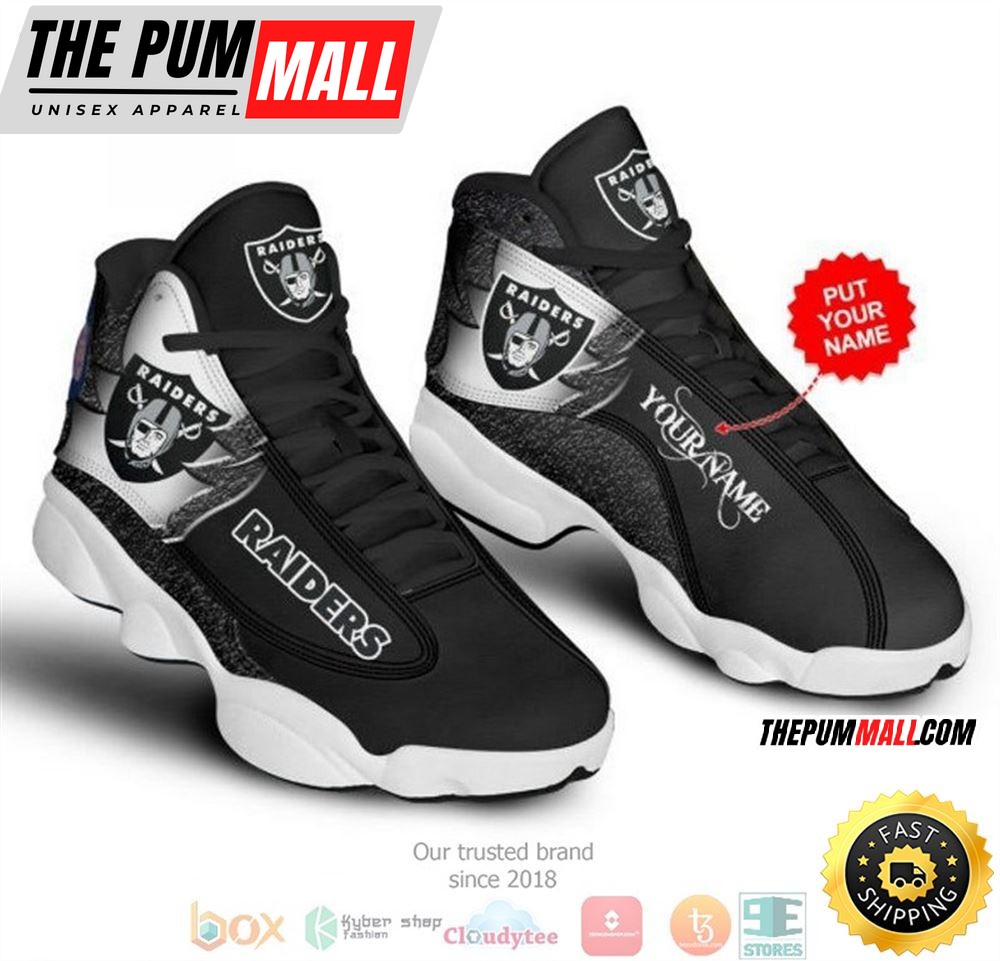 Personalized Las Vegas Raiders Football Nfl 24 Big Logo Air Jd 13 Sneaker Shoes