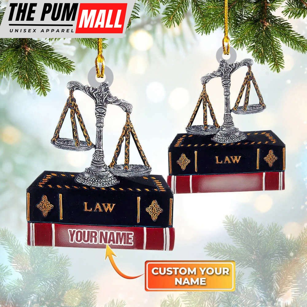 Personalized Law Christmas Ornament Lawyer Scales Of Justice Christmas Tree Hanging Ornaments Limited Edition