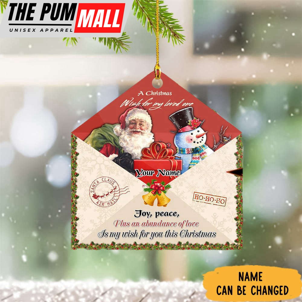Personalized Letter Ornament Christmas Letter Ornament A Christmas Wish For My Loved One Limited Edition