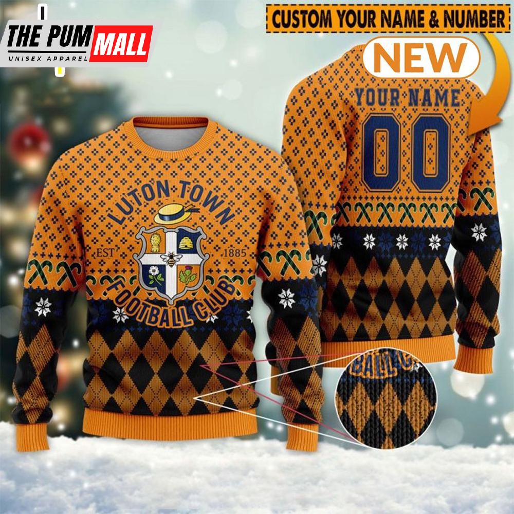 Personalized Luton Town Ugly Christmas Sweater Shirt, Sweatshirt