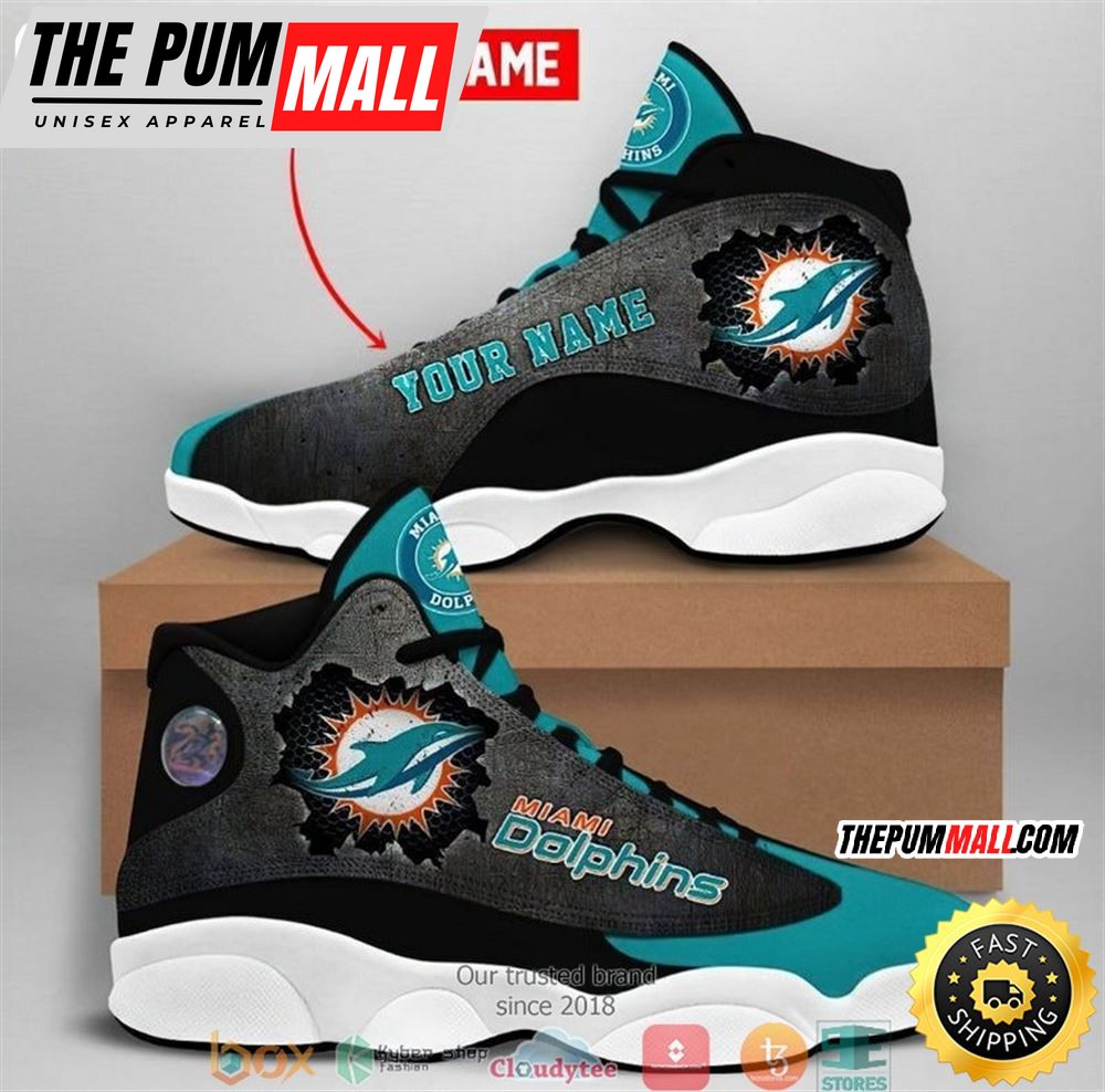 Personalized Miami Dolphins Football Nfl Air Jd 13 Sneaker Shoes