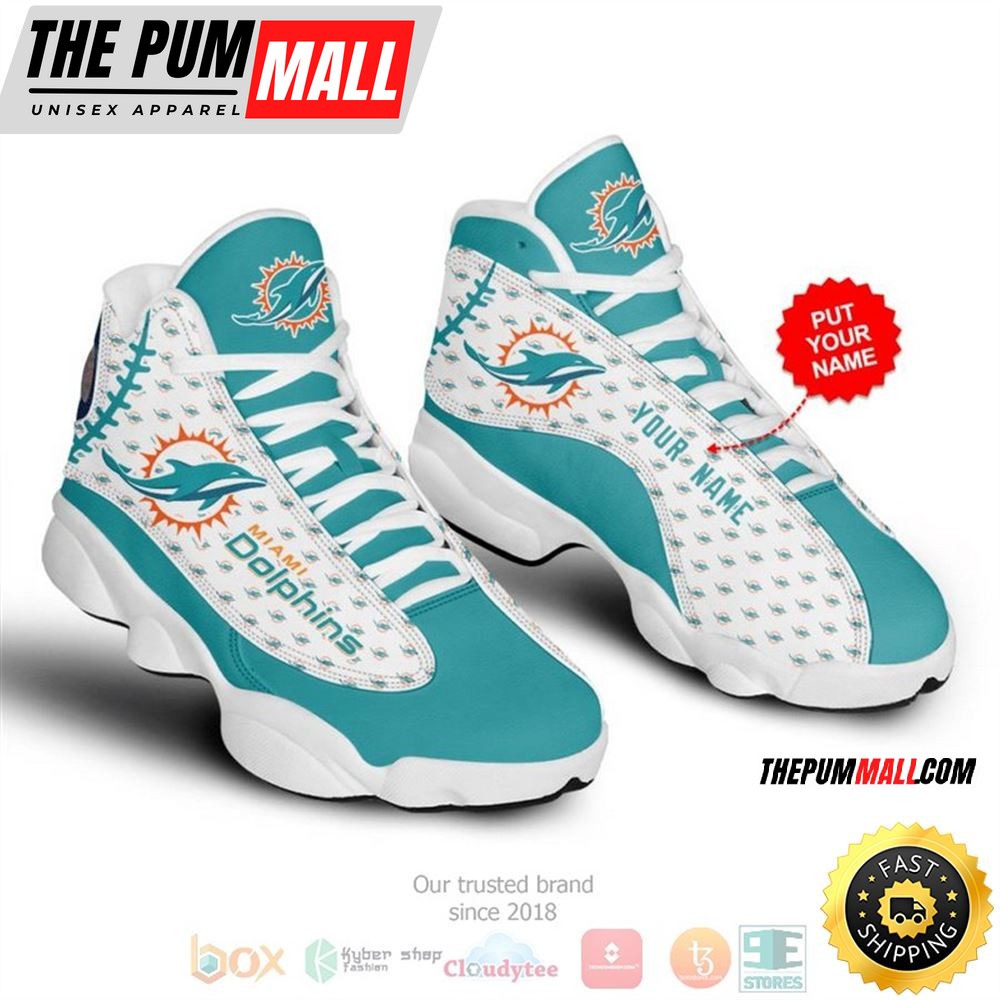 Personalized Miami Dolphins Nfl Football Team Custom Air Jd 13 Shoes 2