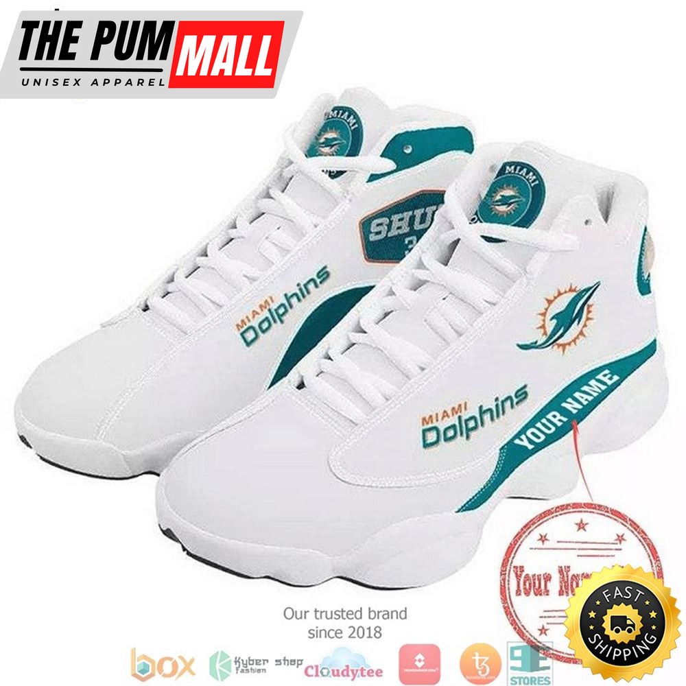 Personalized Miami Dolphins Nfl Team Big Logo Air Jd 13 Sneaker Shoes
