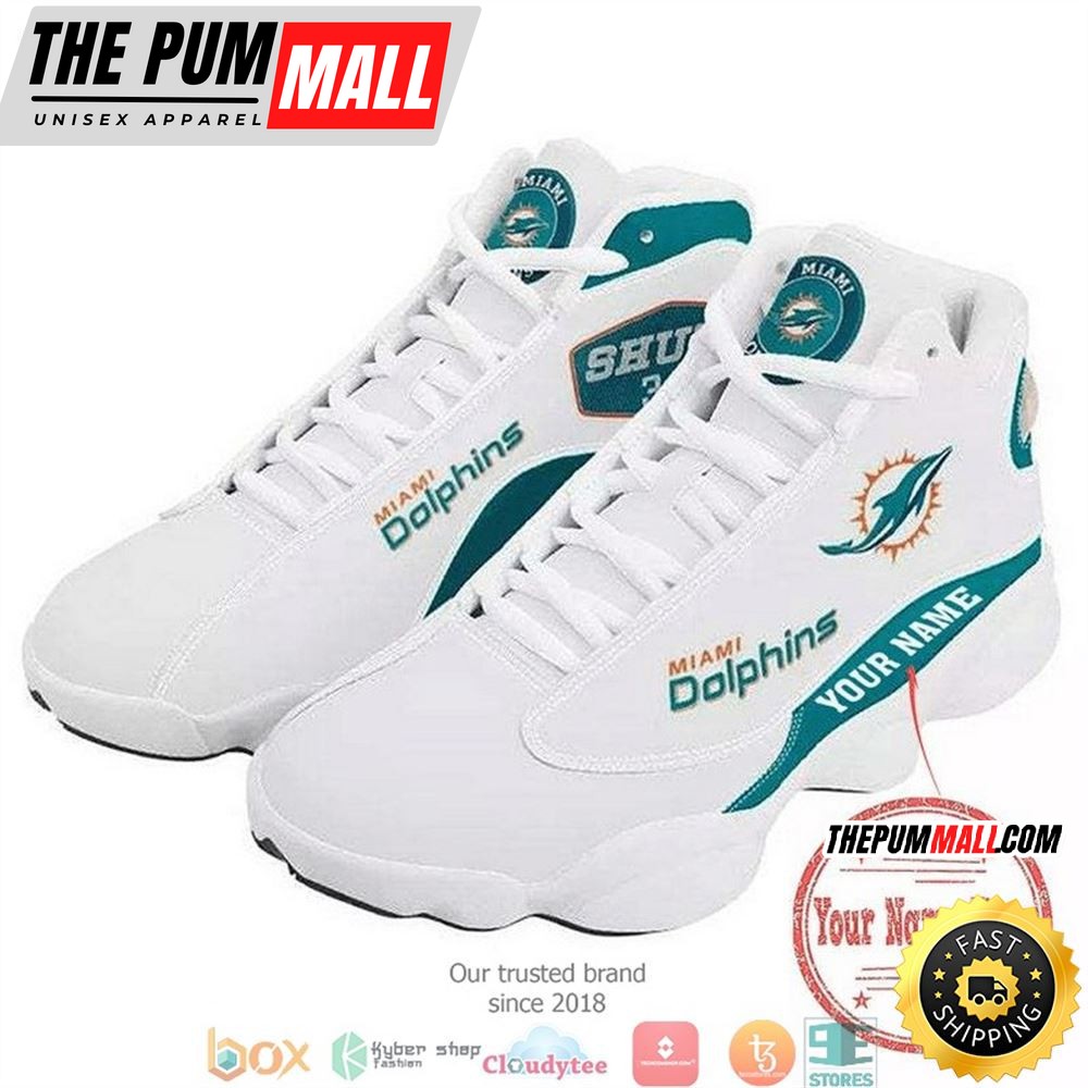 Personalized Miami Dolphins Nfl Team Big Logo Air Jd 13 Sneaker Shoes