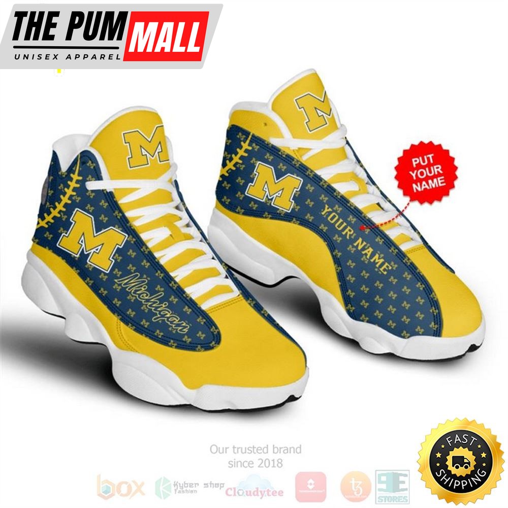 Personalized Michigan Wolverines Nfl Custom Air Jd 13 Shoes