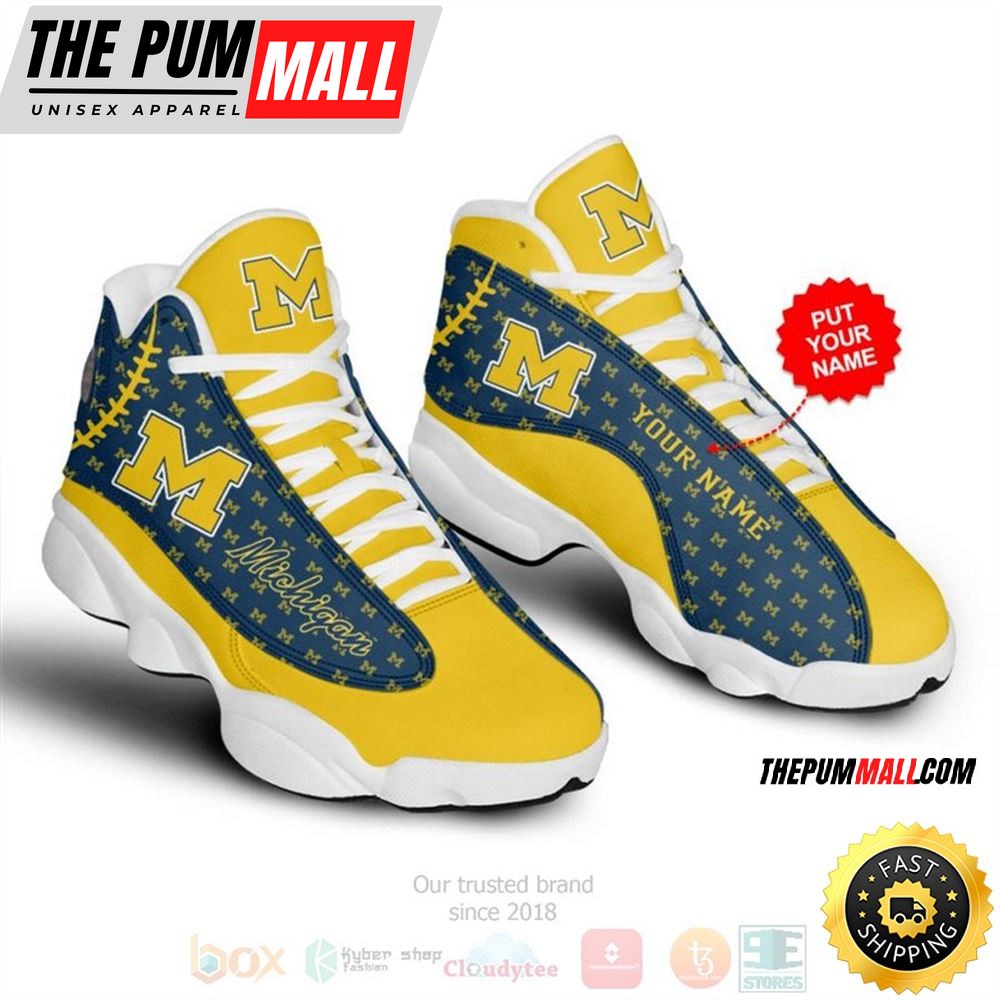 Personalized Michigan Wolverines Nfl Custom Air Jd 13 Shoes