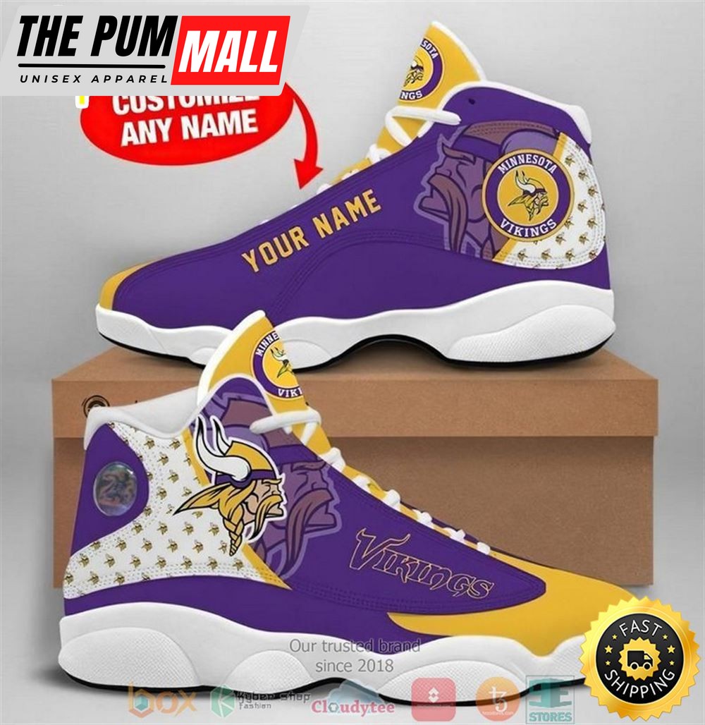 Personalized Minnesota Vikings Football Nfl 8 Air Jd 13 Sneaker Shoes