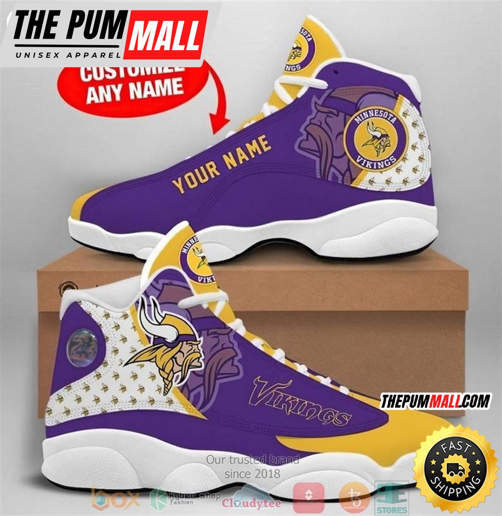 Personalized Minnesota Vikings Football Nfl 8 Air Jd 13 Sneaker Shoes